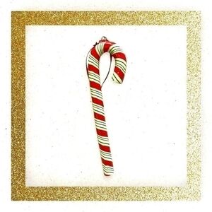 Vintage Christmas Peppermint Candy Cane Ornament Resin HandPainted Holiday Decor